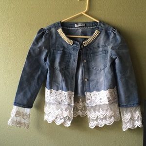 Vintage Denim and Lace Jacket